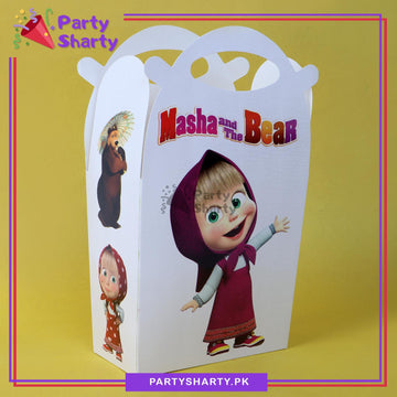 Masha & The Bear Theme Goody Boxes Pack of 6 For Theme Birthday Decoration and Celebration